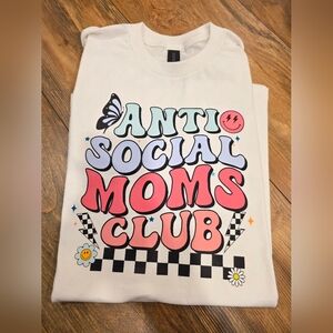 Anti Social Moms Club Graphic Tee - White